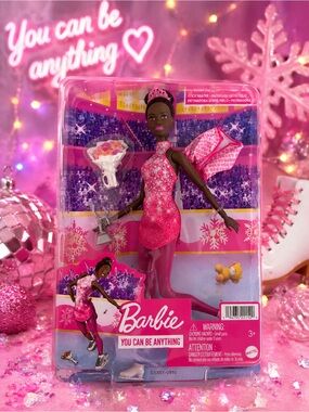 Barbie Figure Skater Doll in Bright Pink Outfit